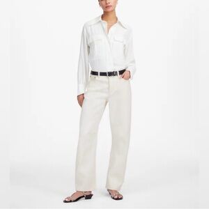 Darted Barrel Jeans in cream